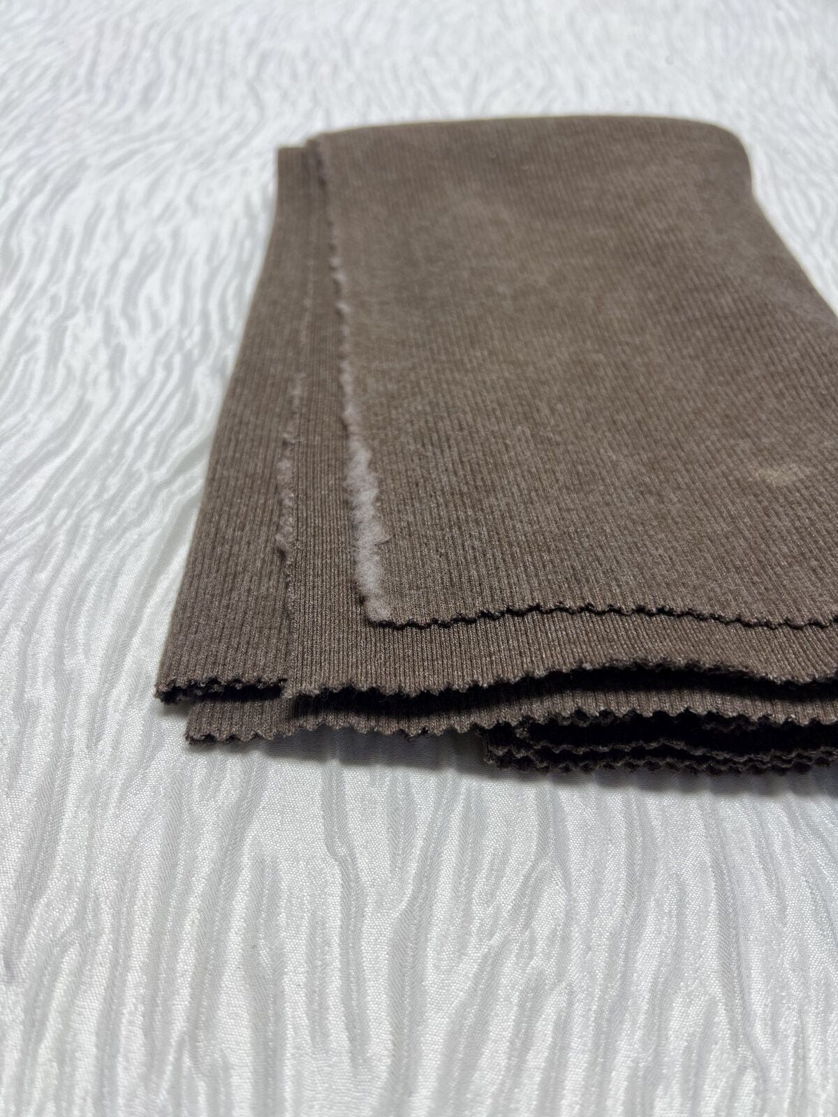 Hafif Şardonlu Badilik Kaşkorse Kumaş, Parça 45x130 cm - Kahverengi