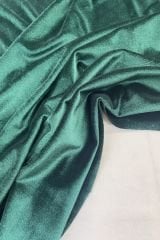 Zümrüt Yeşili Kadife Kumaş Likralı Dökümlü Elbiselik