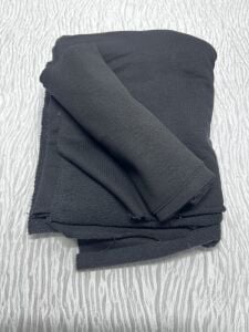 Ribanalı 3 İplik Kumaş, Parça 85x190 cm - Siyah