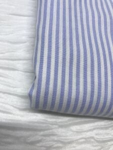 Çizgili Gömleklik Kumaş %100 Pamuk, Parça 130x110 cm (HAFİF KİRLİ)
