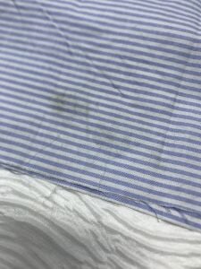 Çizgili Gömleklik Kumaş %100 Pamuk, Parça 130x110 cm (HAFİF KİRLİ)