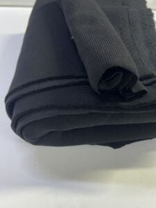 Ribanalı Şardonlu 3 İplik Kumaş, Parça 60x180 cm - Siyah