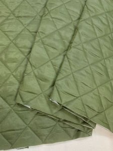 Yeşil Kapitone Kumaş Çift Taraflı İçi Elyaf Astarlı