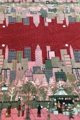 Şehir Desenli Polar Kumaş