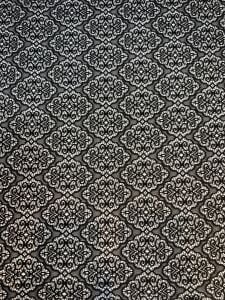 Siyah İnce Dantel Kumaş – Damask Desenli