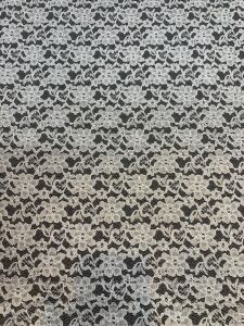 Beyaz İnce Dantel Kumaş – Çiçek Desenli