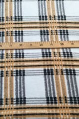 Kahve Gri Siyah Ekose Desenli Polar Kumaş