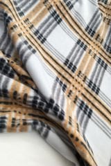 Kahve Gri Siyah Ekose Desenli Polar Kumaş