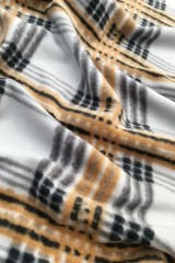 Kahve Gri Siyah Ekose Desenli Polar Kumaş