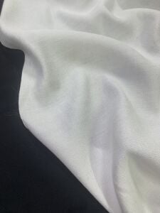 Karışımlı Keten Kumaş Dökümlü- Beyaz