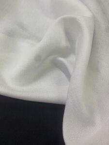 Karışımlı Keten Kumaş Dökümlü- Beyaz