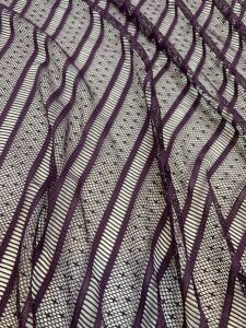 Mor Dantel Kumaş Çizgili -