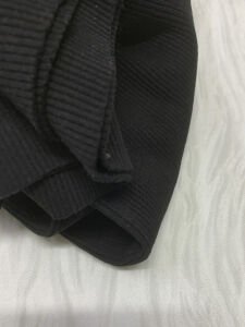 Ribana Fitilli Kumaş, Parça 40x130 cm - Siyah