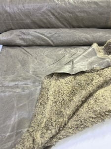 Kürk Astarlı Bej Deri Kumaş
