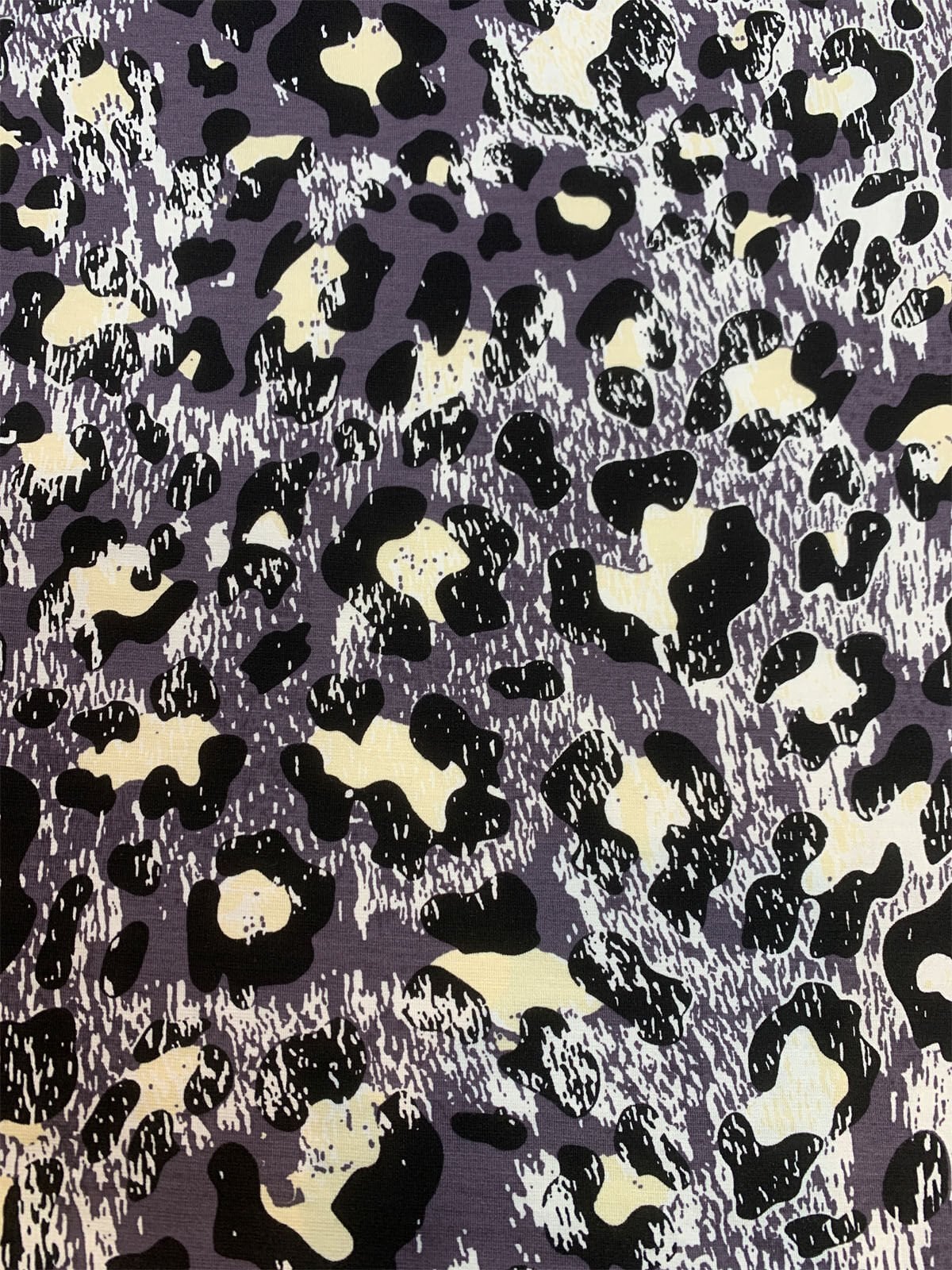 Desenli Viskon Penye Kumaş Dökümlü Esnek Elbiselik - Füme Leopar Desen