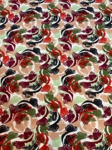 Desenli Viskon Penye Kumaş Dökümlü Esnek Elbiselik - Botanik Desenli