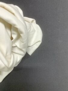 Ekru Esnek Bebe Ribanası Penye Kumaş, Parça 100x160 cm (HAFİF KİRLİ)