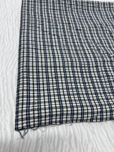 Kışlık Ekose Gömleklik Kumaş, Parça 150x150 cm - Mavi Ekru Kareli