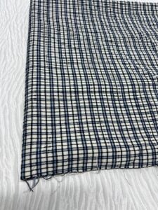 Kışlık Ekose Gömleklik Kumaş, Parça 150x150 cm - Mavi Ekru Kareli