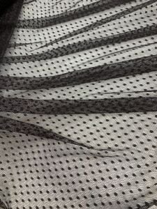 Puantiyeli Tül Dantel Kumaş - Kahve Rengi