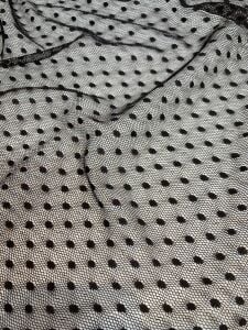 Puantiyeli Tül Dantel Kumaş - Kahve Rengi