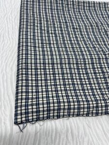 Kışlık Ekose Gömleklik Kumaş, Parça 135x150 cm - Mavi Ekru Kareli
