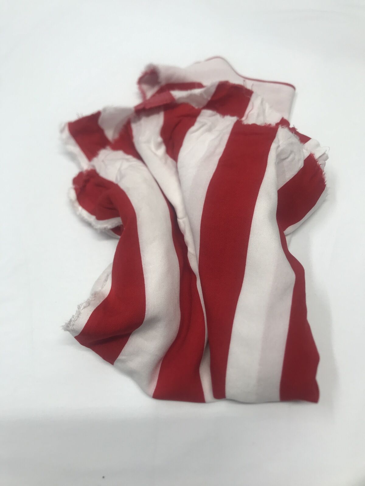 Viskon Kumaş, Parça 90x140 cm Kırmızı Beyaz Çizgili