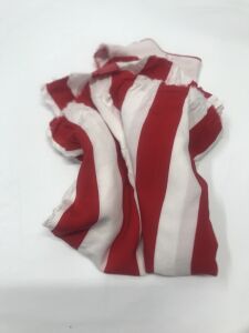 Viskon Kumaş, Parça 90x140 cm Kırmızı Beyaz Çizgili