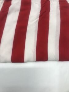 Viskon Kumaş, Parça 90x140 cm Kırmızı Beyaz Çizgili