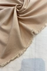 Keten Görünümlü Dökümlü Viskon Kumaş Somon