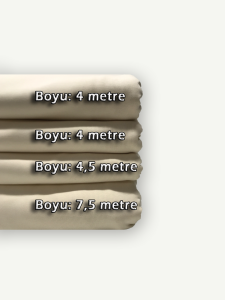 İnce Kaşkorse Esnek Kumaş Seti, Boyları 4-7,5 metre arası 4 adet Krem