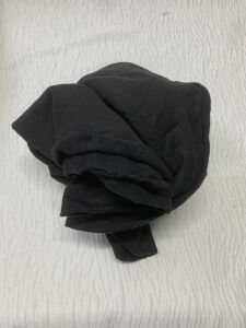 ORTA KALİTE Şardonlu 3 İplik Kumaş, Parça 120x190 cm - Siyah