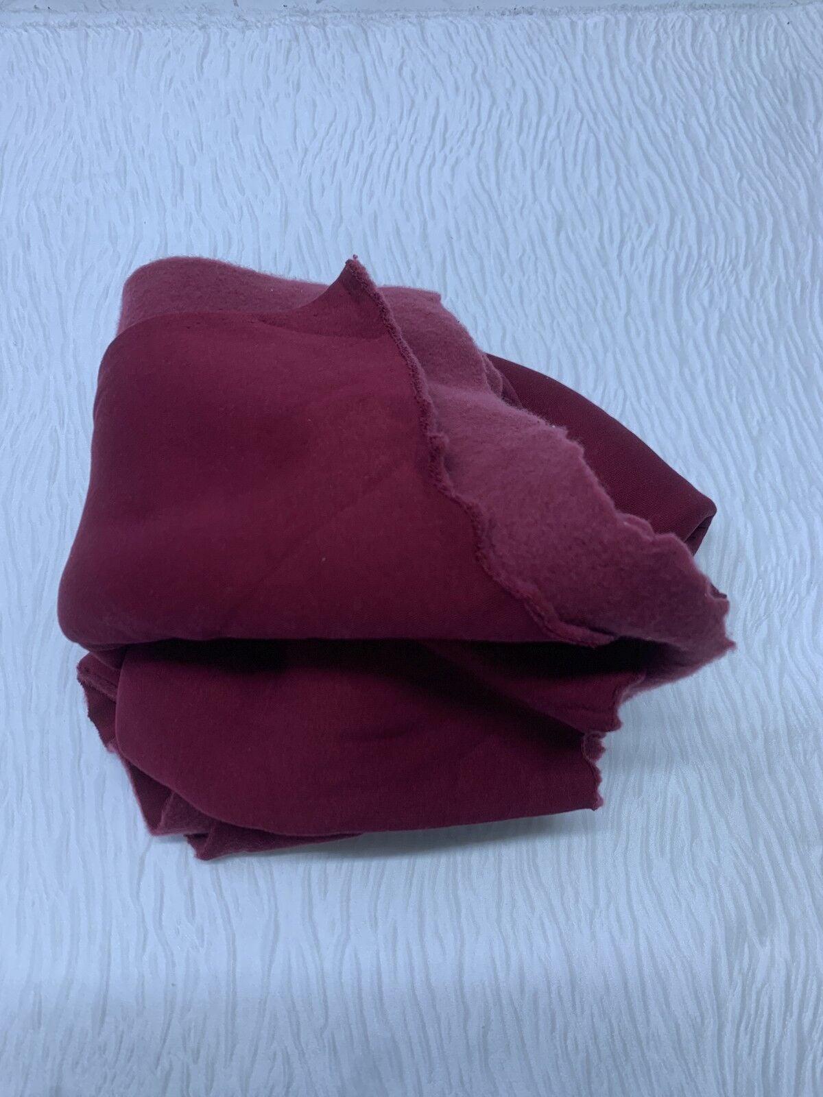 Şardonlu 3 İplik Kumaş, Parça 130x100 cm - Bordo