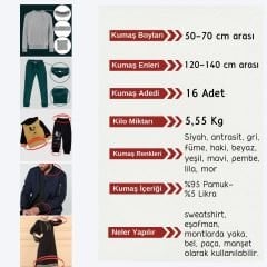 Kaşkorse (Ribana) Kumaş Seti, Boyları 50-70 cm arası 16 adet