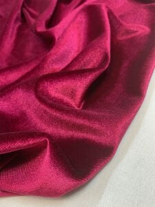 İpekKadife Kumaş Likralı Dökümlü Elbiselik Bordo