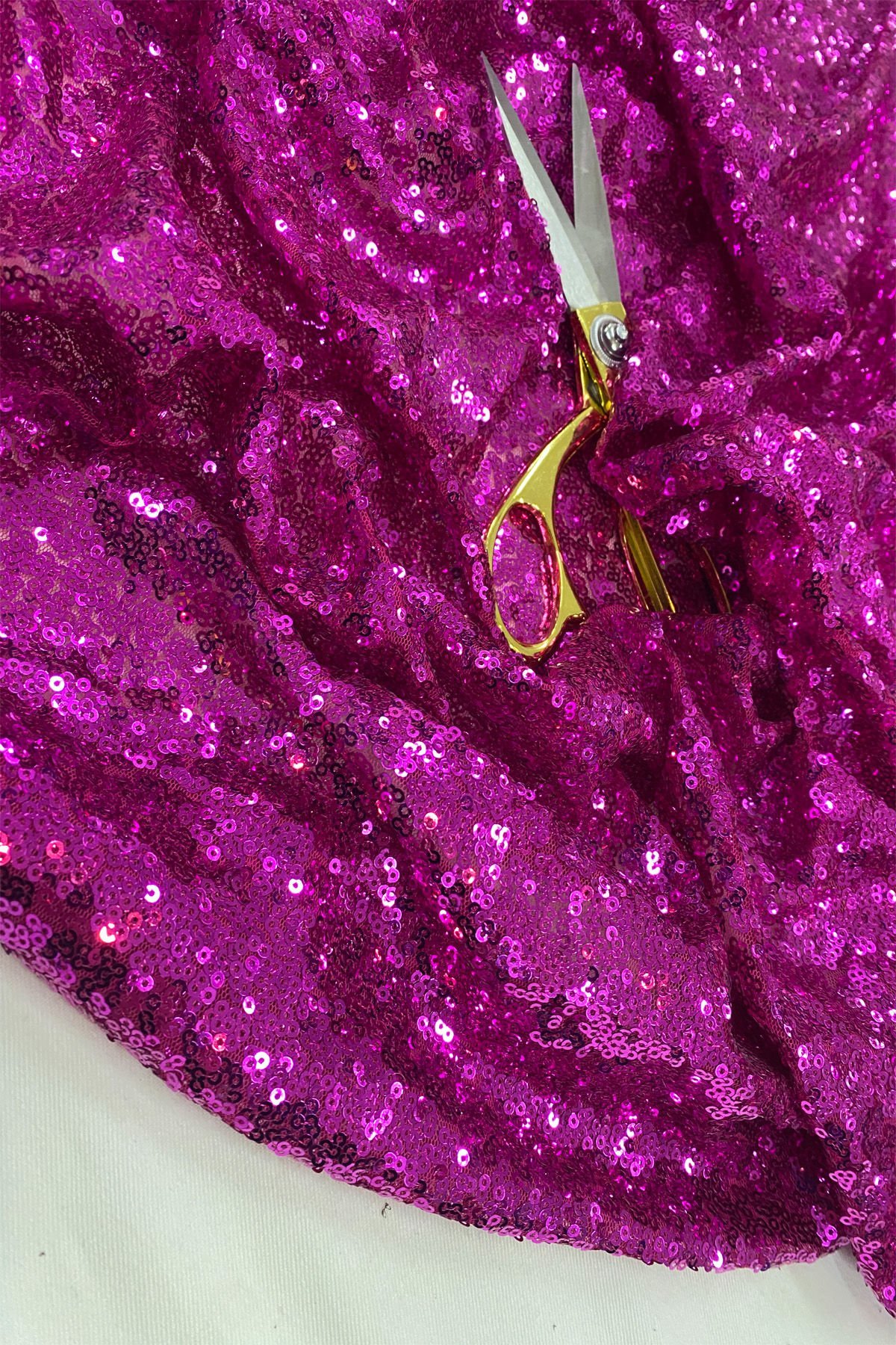 Fuşya Payet Kumaş