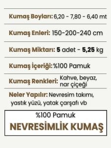 Nevresimlik Kumaş Seti %100 Pamuk