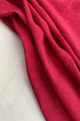 Koyu Pembe Kırçıllı Keten Kumaş