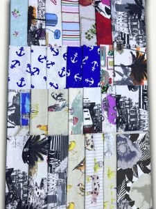 Duck Kumaş Desenli, Parça 40x50 cm 31 adet Patchwork Kumaşları