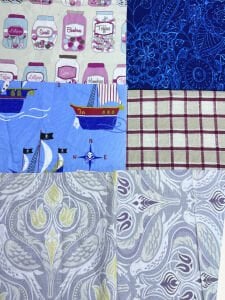 Duck Kumaş Desenli, Parça 40x50 cm 12 adet Patchwork Kumaşları