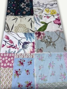 Duck Kumaş Desenli, Parça 40x50 cm 27 adet Patchwork Kumaşları