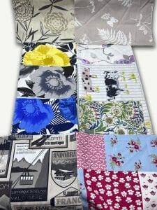 Duck Kumaş Desenli, Parça 40x50 cm 27 adet Patchwork Kumaşları