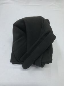 Ribanalı Şardonlu 3 İplik Kumaş, Parça 100x180 cm Siyah