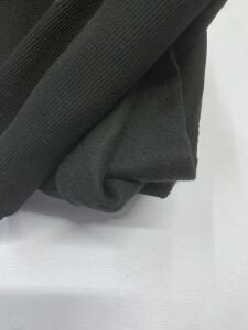 Ribanalı Şardonlu 3 İplik Kumaş, Parça 85x180 cm Siyah