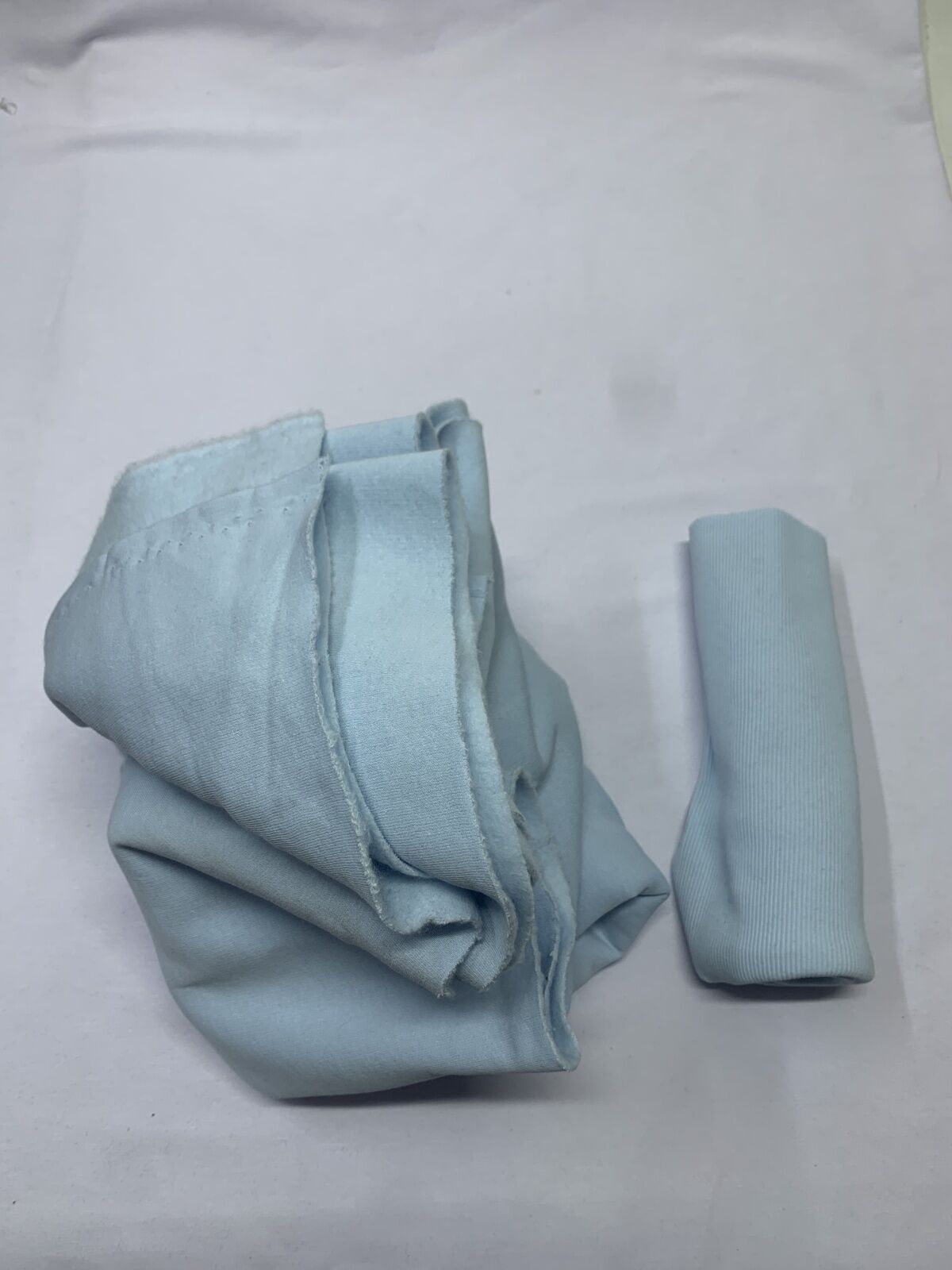 Ribanalı Şardonlu 3 İplik Kumaş, Parça 105x180 cm Bebe Mavi