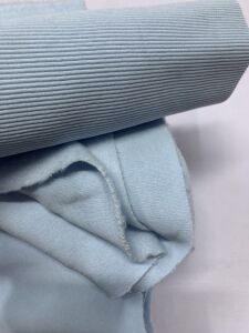 Ribanalı Şardonlu 3 İplik Kumaş, Parça 105x180 cm Bebe Mavi