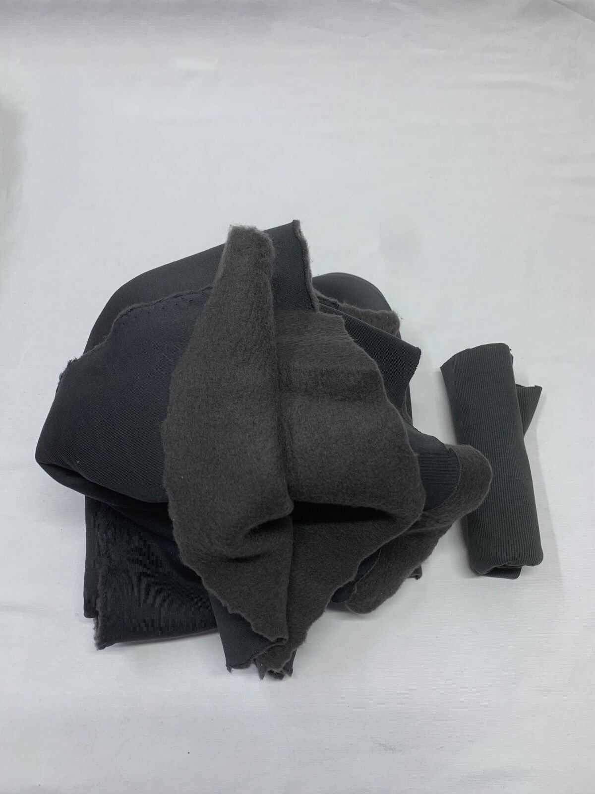 Ribanalı Şardonlu 3 İplik Kumaş, Parça 100x180 cm Füme