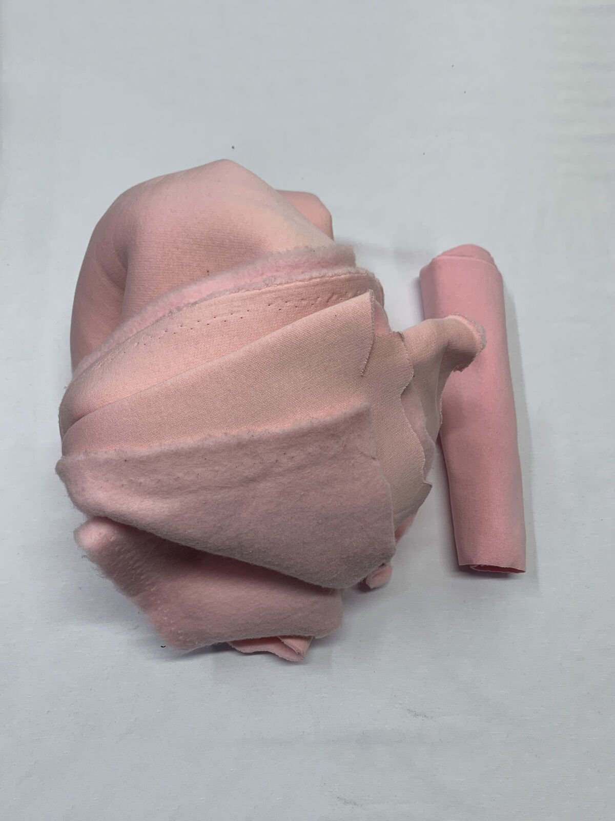 Ribanalı Şardonlu 3 İplik Kumaş, Parça 105x190 cm Pembe