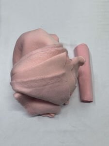 Ribanalı Şardonlu 3 İplik Kumaş, Parça 105x190 cm Pembe