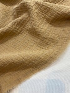 Sütlü Kahve Müslin Kumaş Kendinden Çizgili